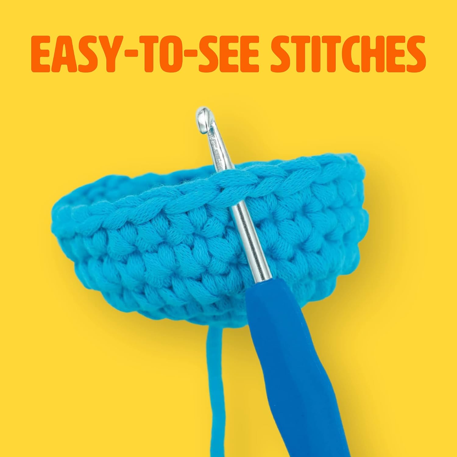 Woobles Easy Peasy Yarn for Beginners - Crochet & Knitting Yarn - Medium #4 Worsted - Cotton-Nylon Blend - Image 4