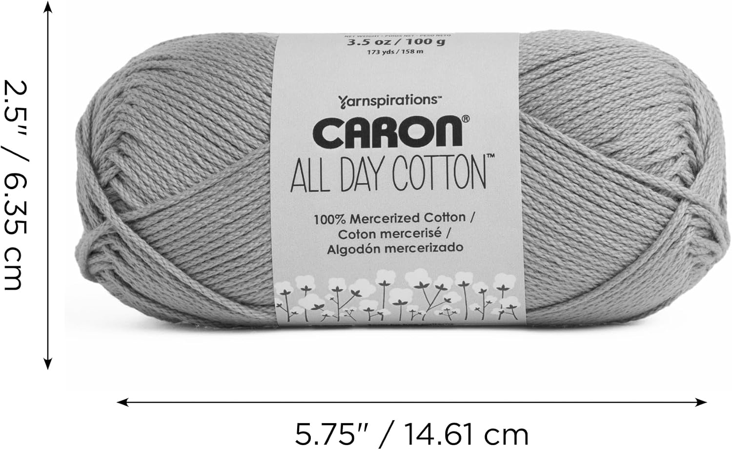 Caron All Day Cotton - 3 Pack of 173 Yards/3.52 oz Moss 100% Mercerized Cotton Yarn - Image 8