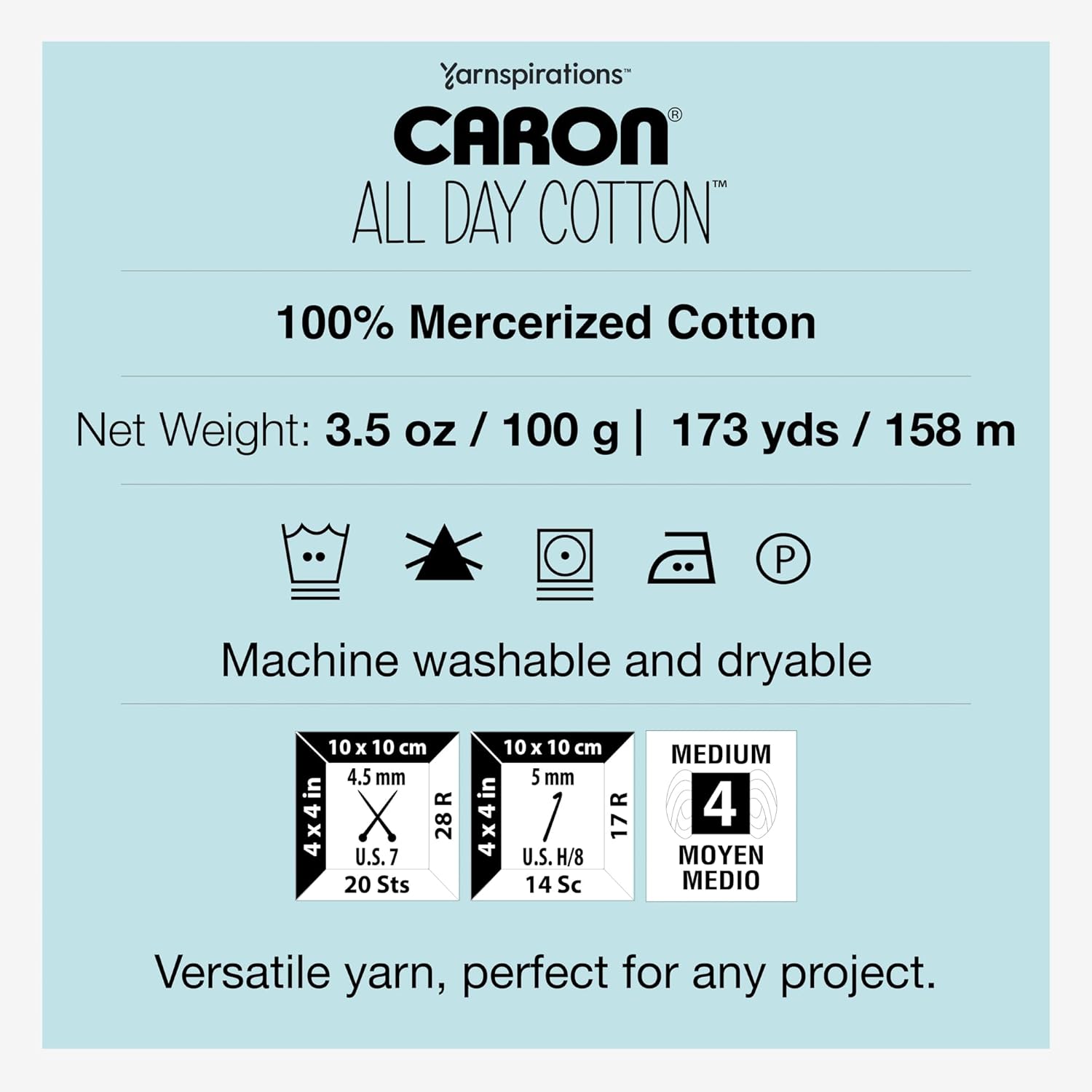 Caron All Day Cotton - 3 Pack of 173 Yards/3.52 oz Moss 100% Mercerized Cotton Yarn - Image 7