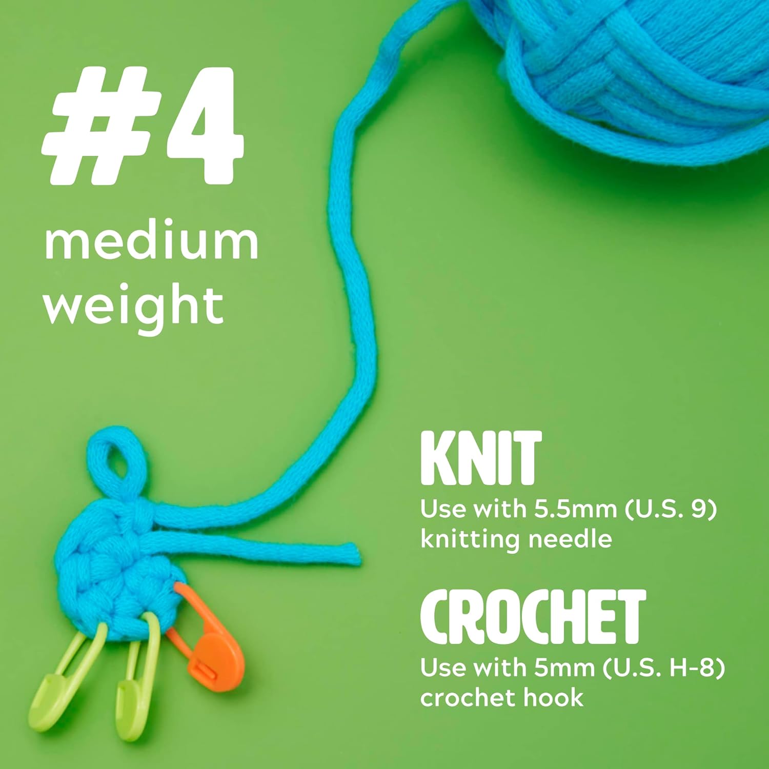 Woobles Easy Peasy Yarn for Beginners - Crochet & Knitting Yarn - Medium #4 Worsted - Cotton-Nylon Blend - Image 2