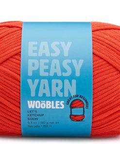 Woobles Easy Peasy Yarn for Beginners - Crochet & Knitting Yarn - Medium #4 Worsted - Cotton-Nylon Blend