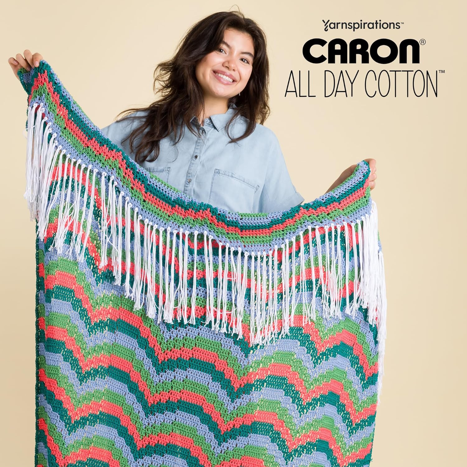 Caron All Day Cotton - 3 Pack of 173 Yards/3.52 oz Moss 100% Mercerized Cotton Yarn - Image 9